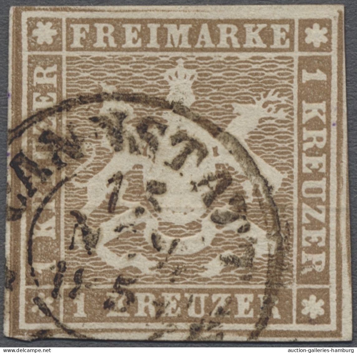 O Württemberg - Marken Und Briefe: 1857, Wappen Ungezähnt, 1 Kr. In Der Guten Farb - Otros & Sin Clasificación