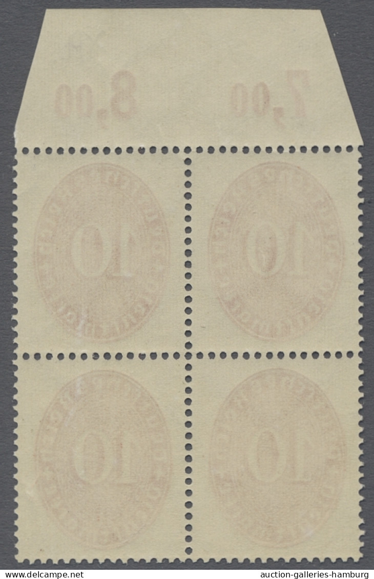 **/*/Viererblock Deutsches Reich - Dienstmarken: 1929, Dienstmarke 10 Pfg. Zinnoberrot Mit Stehen - Oficial