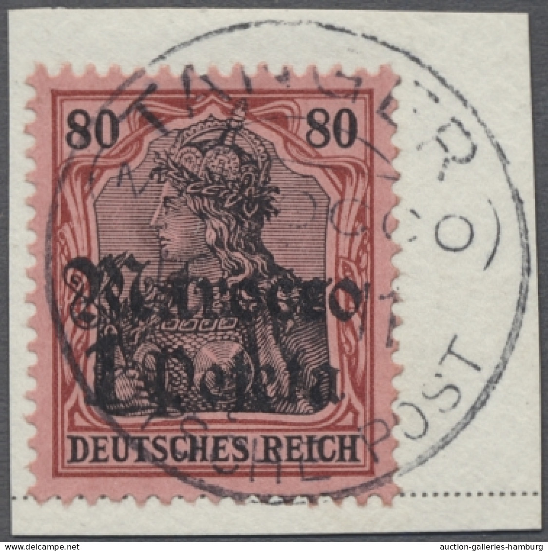 O Deutsche Post In Marokko: 1906ff., DEUTSCHES REICH Mit Wz. 1, Die Werte 50 C. Au - Marruecos (oficinas)