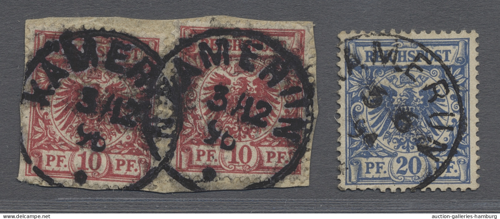 Briefstück/o Deutsche Kolonien - Kamerun-Vorläufer: 1891-1896, Partie von sechs Vorläufern, d