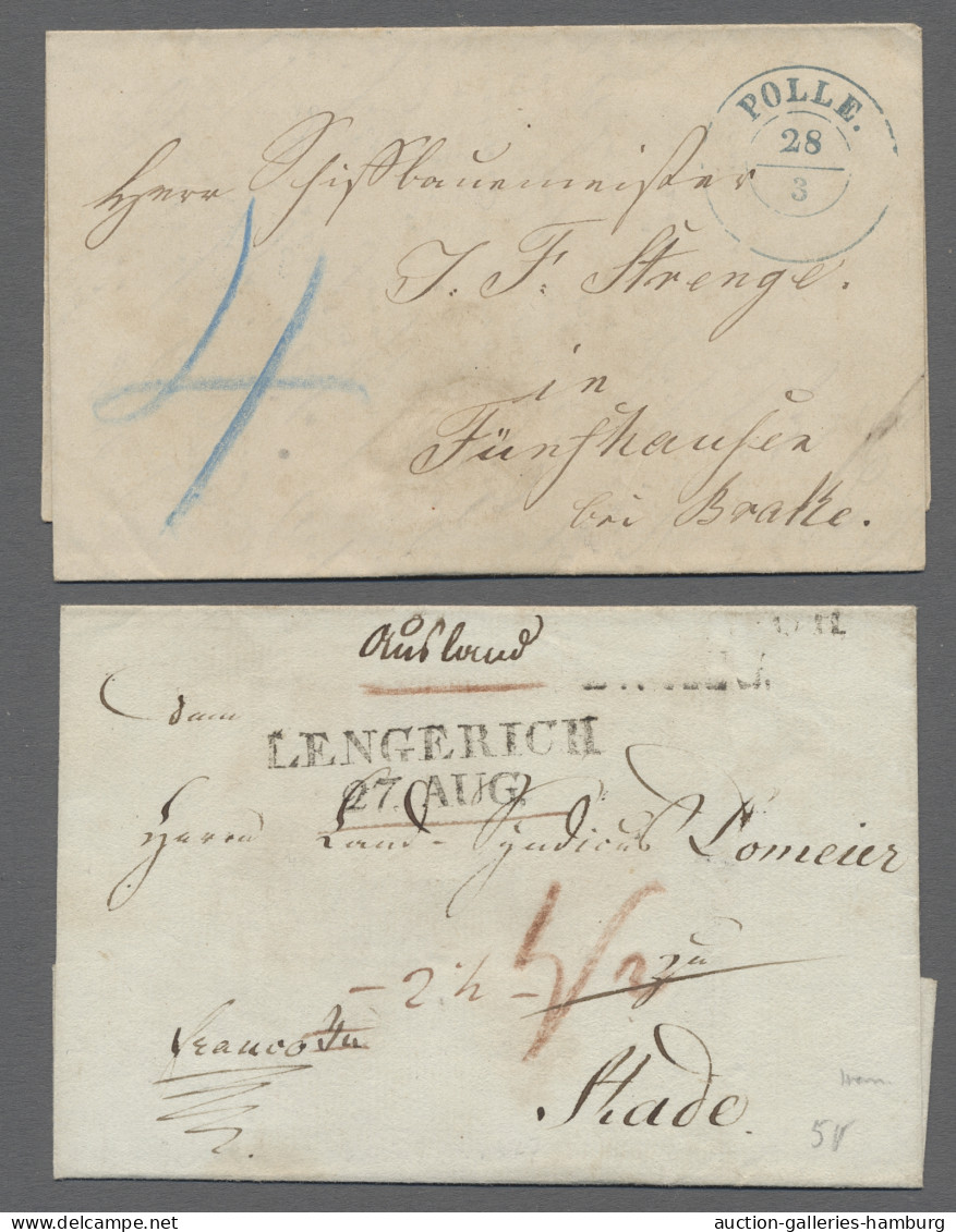 Brf. Hannover - Vorphilatelie: 1811-1869, Sammlung Von 57 Vorphiabriefen Bzw. Markenl - Precursores