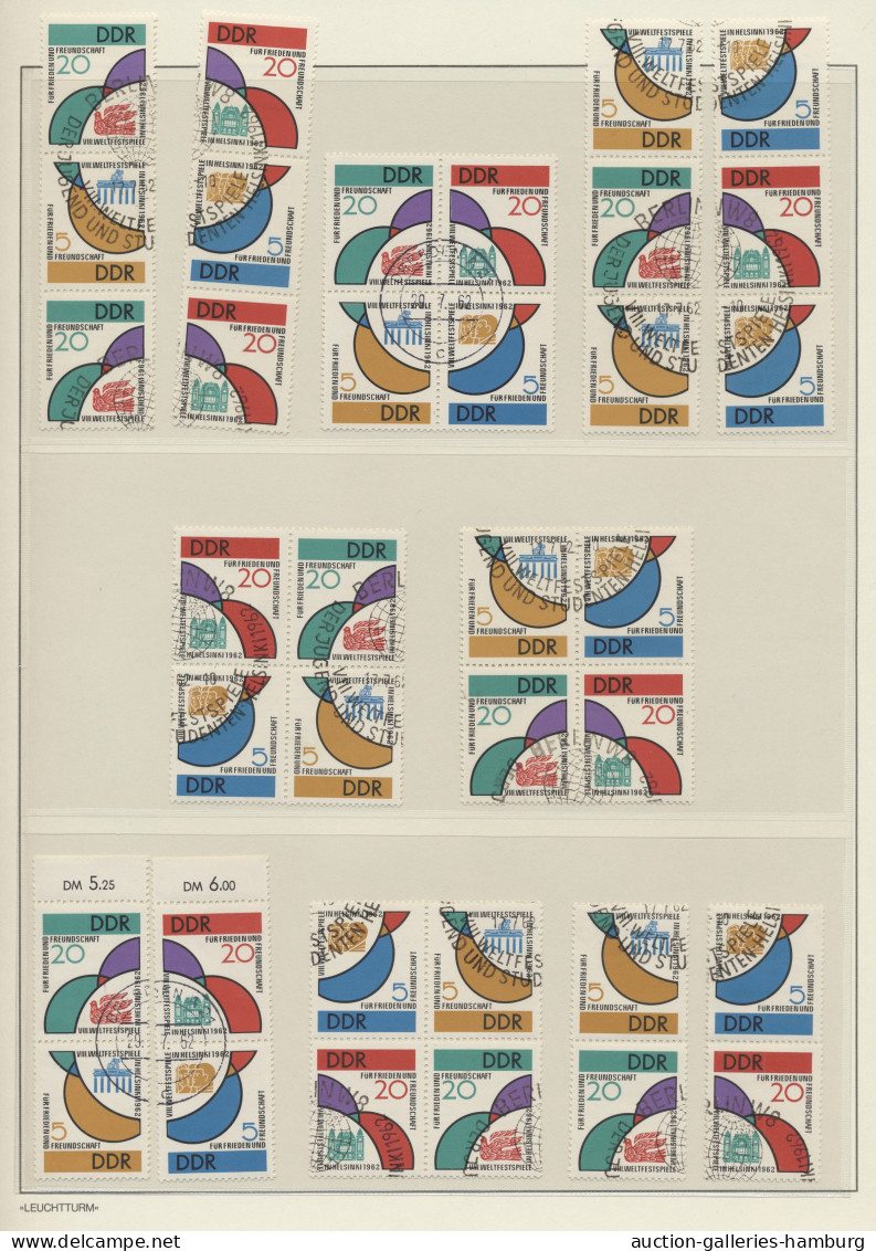 o/o/** DDR - Zusammendrucke: 1959-1990, zweibändige gestempelte Sammlung auf entspreche