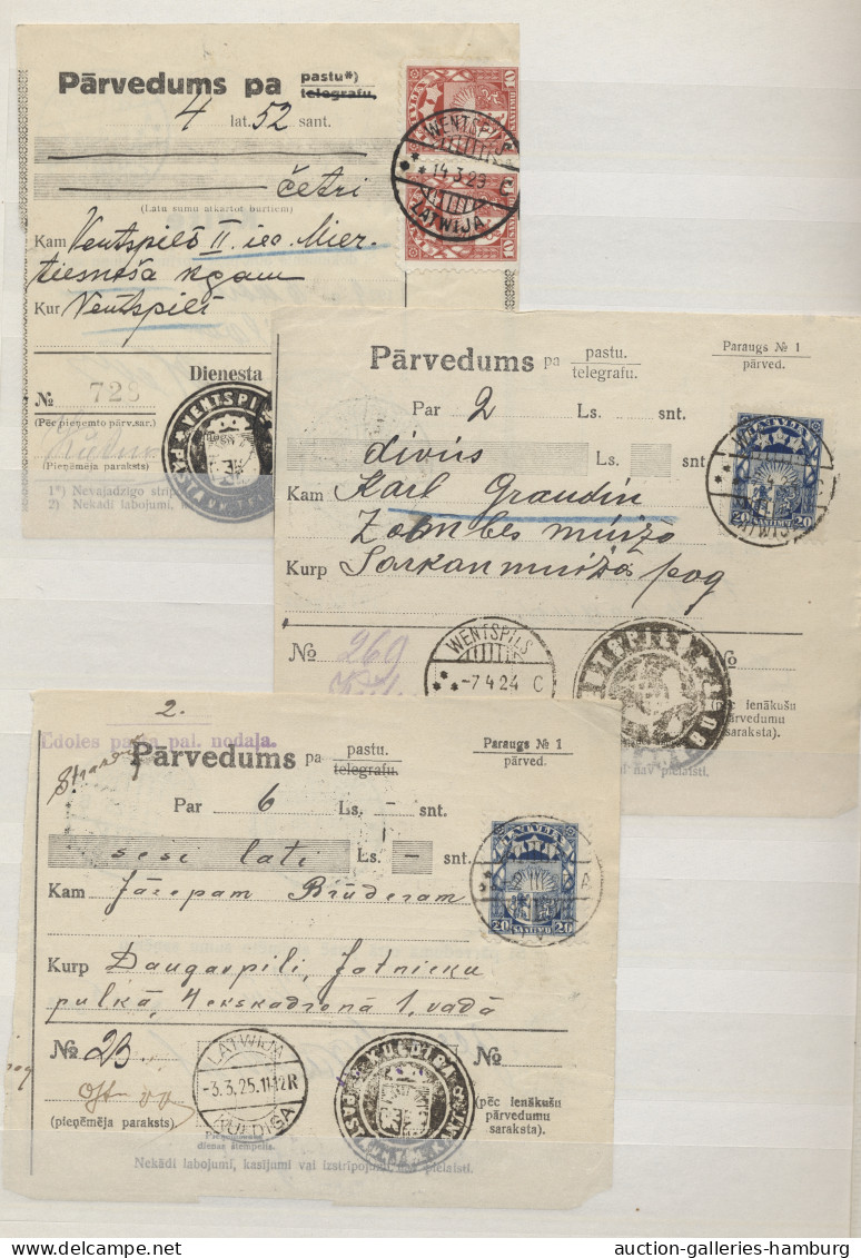 Cover Baltic States: 1924-1940, BELEGE, Partie Aus 40 Paketkartenabschnitten Aus Estla - Europe (Other)