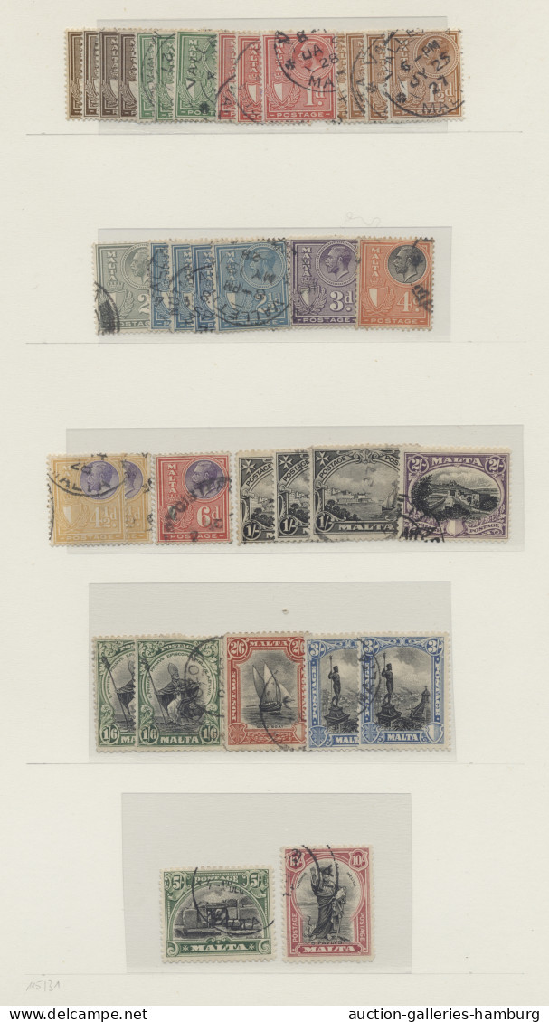 (*)/*/**/o/Cover Malta: 1860/1972, sauber aufgezogene Sammlung in einem Leitzordner. Beginnend mi