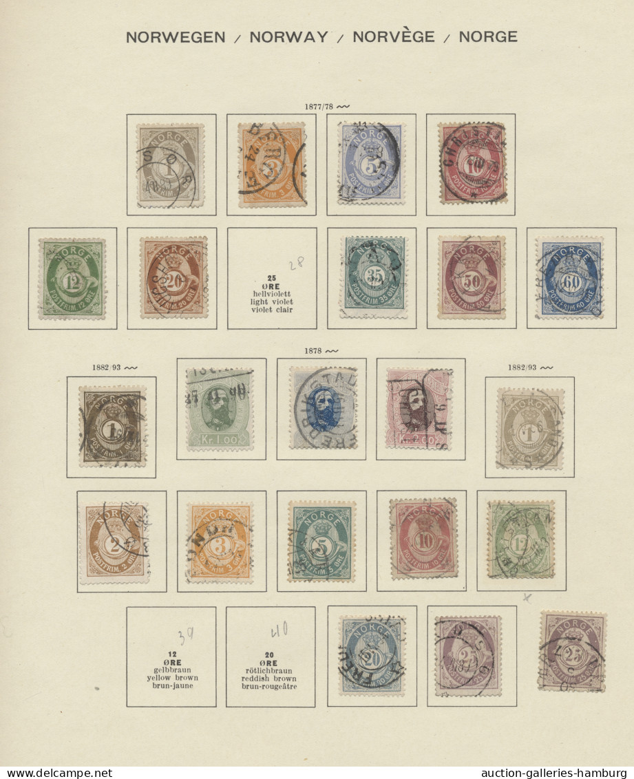 O/**/* Norway: 1856-1971, Sammlung In Schaubek-Klemmbinder, Gestempelt/*/** Gemischt An - Used Stamps