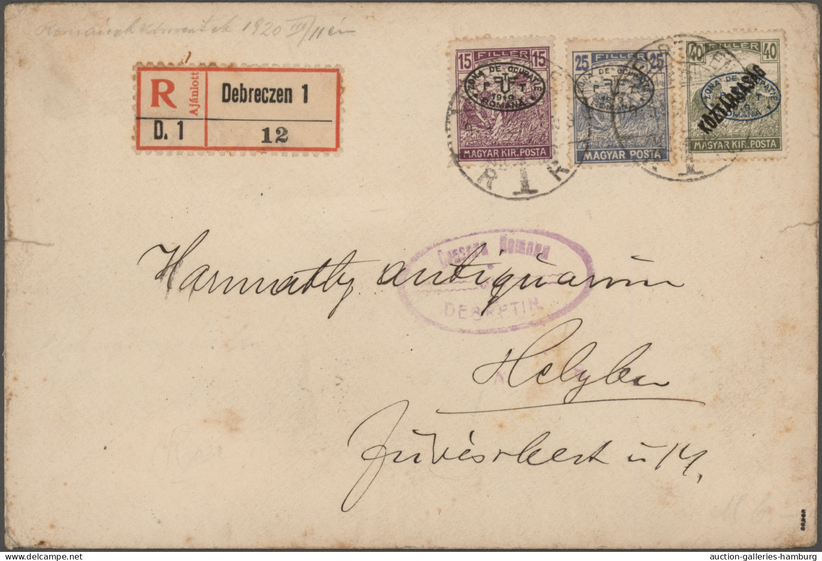 Cover Hungary: 1919/1920, Collection Of 66 Covers/cards Showing A Lovely Range Of Inte - Debreczin