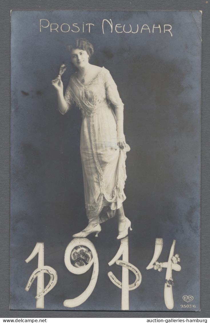 Brf./GA Ansichtskarten: Motive: NEUJAHR, 1895-1942, Rund 160 Verschiedene Motivkarten, D - Otros & Sin Clasificación