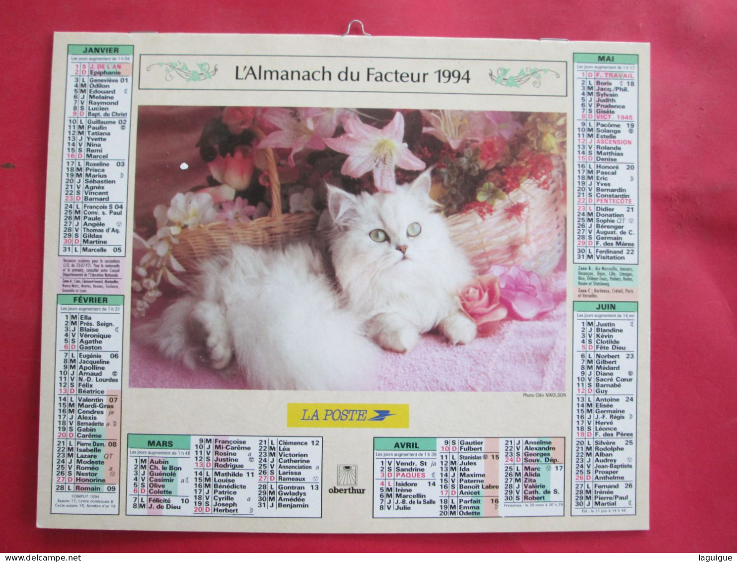 LOT DE 31 CALENDRIERS ALMANACHS de 1982 à 2016  CHIEN, CHAT, POUSSIN LAVIGNE OBERTHUR OLLER