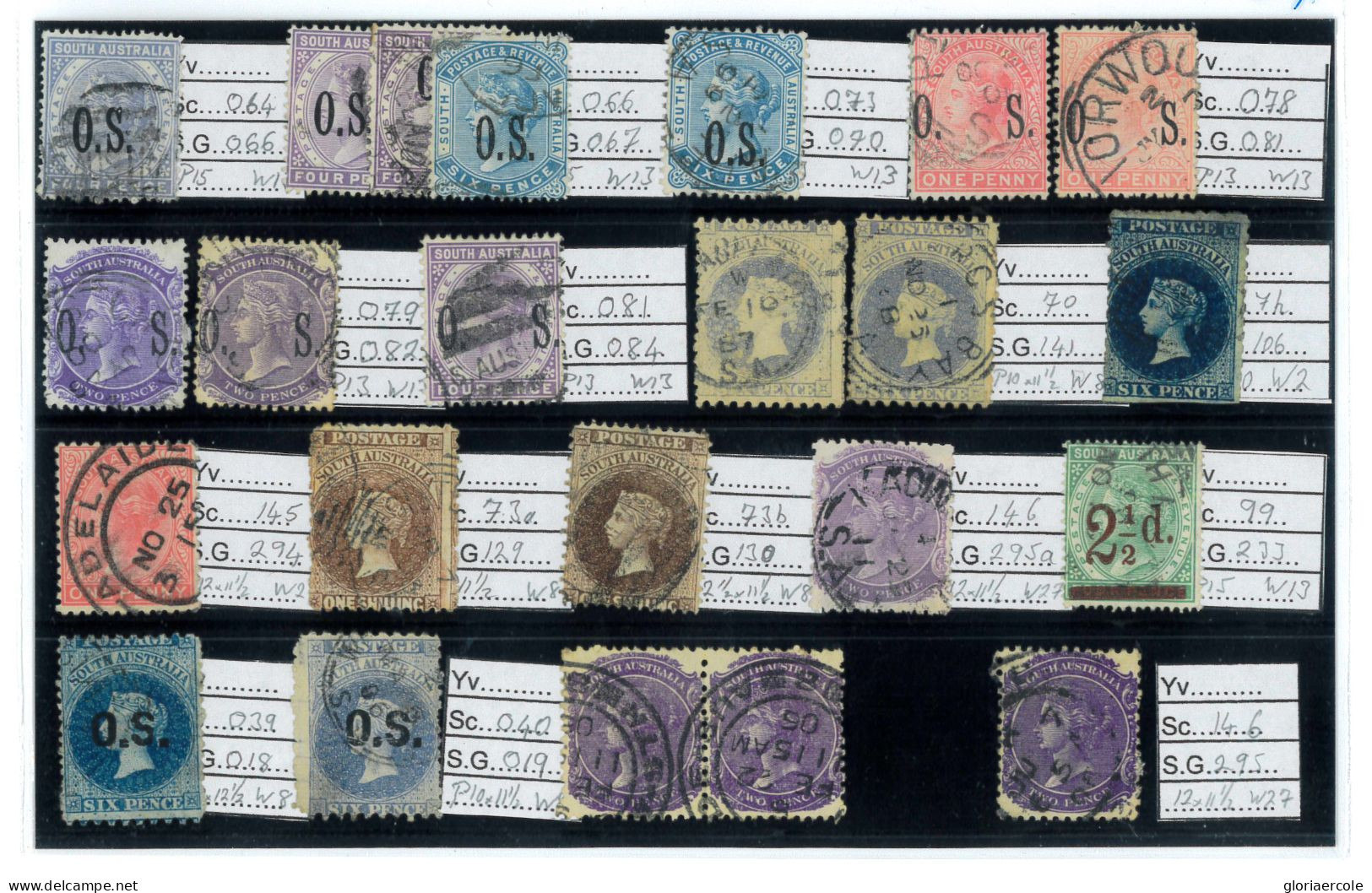 P1782 - SOUTH AUSTRALIA ,NICE CLEAN LOT ALL STAMPS CATALOGUED WITH SG AND SCOTT NUMBER. - Altri & Non Classificati