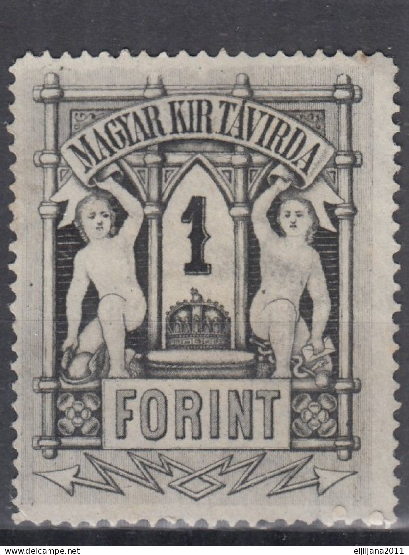 Action !! SALE !! 50 % OFF !! ⁕ Hungary 1873 -1874 ⁕ Telegraph Stamps 1 & 2 Forint ⁕ 2v No Gum & MH - Télégraphes