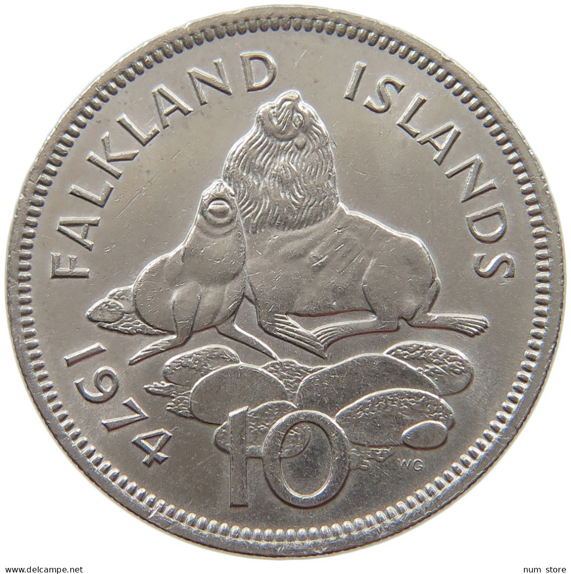 FALKLAND ISLANDS 10 CENTS 1974 #a043 0115 - Falkland Islands