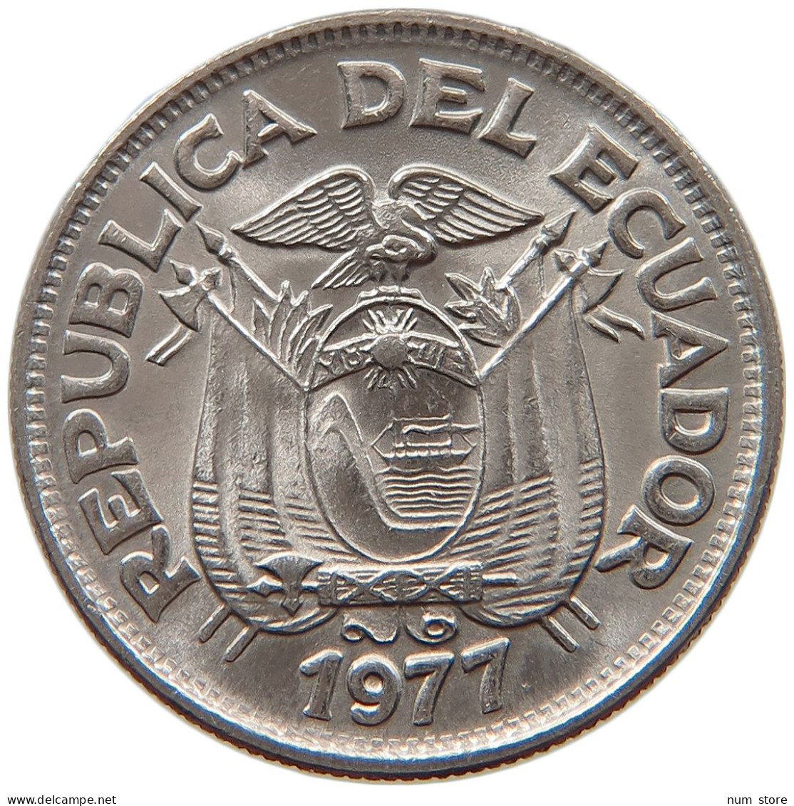 ECUADOR 50 CENTAVOS 1977 TOP #s028 0111 - Equateur