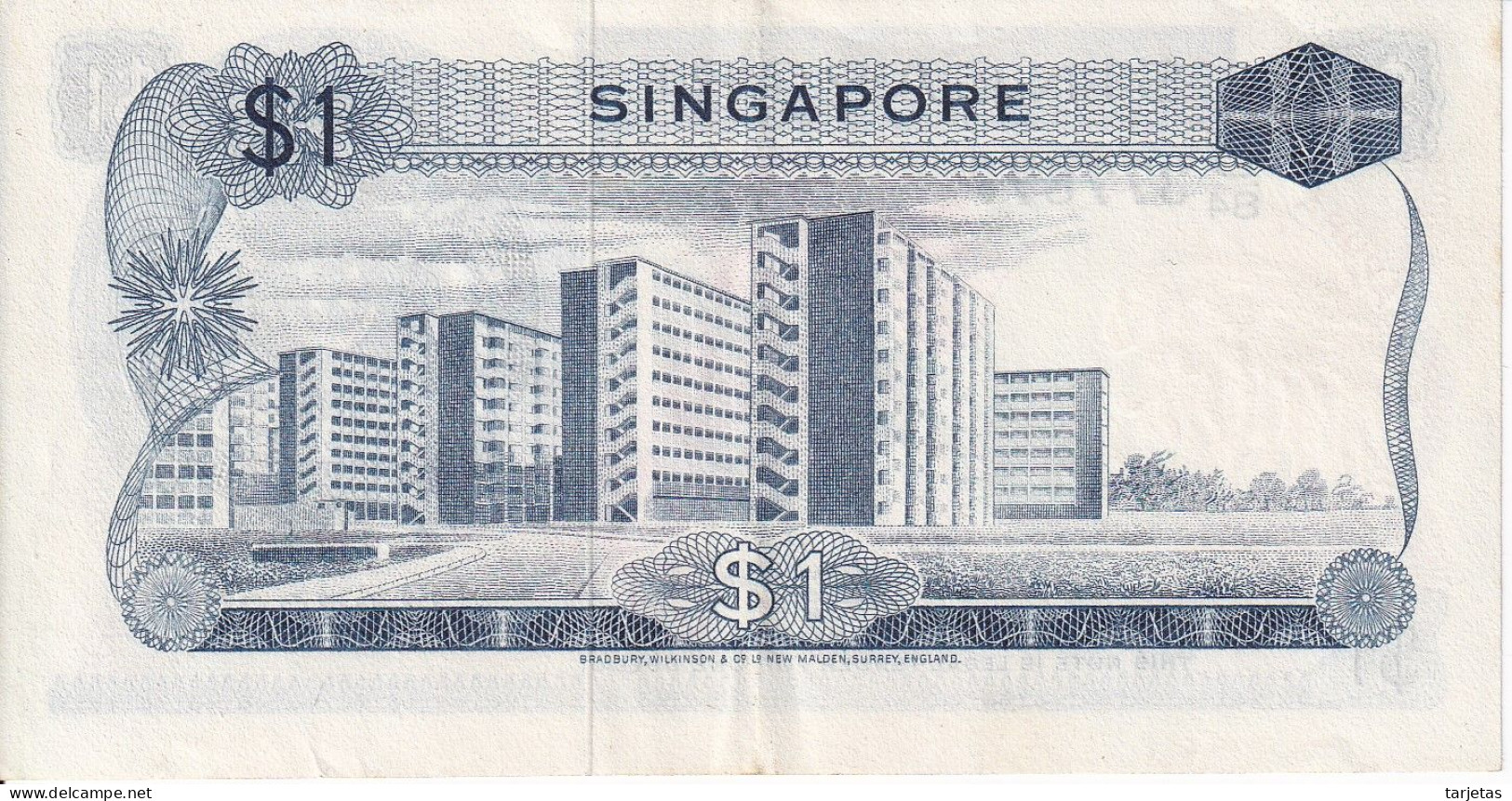 BILLETE DE SINGAPORE DE $1 DEL AÑO 1967 EN CALIDAD EBC (XF)   (BANKNOTE) FLOR-FLOWER - Singapur