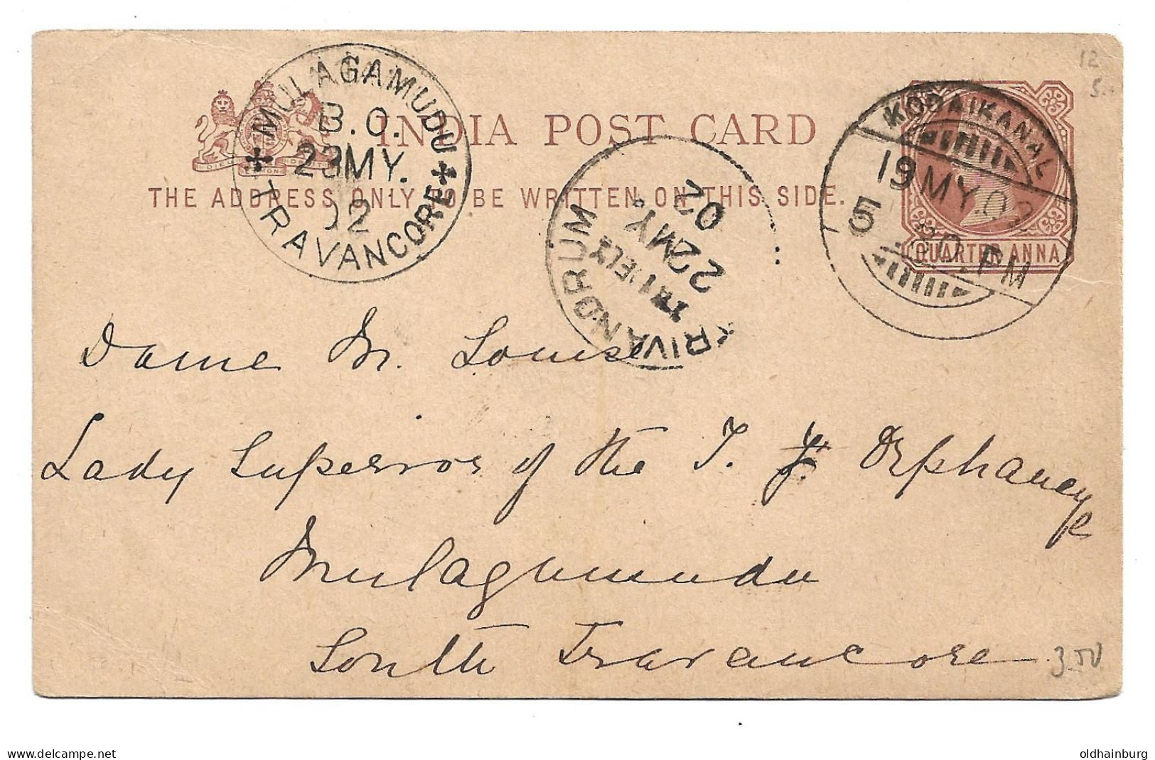 2371e: Indien, Alte AK 1902 Gest. Kodaikanal - Sonstige & Ohne Zuordnung