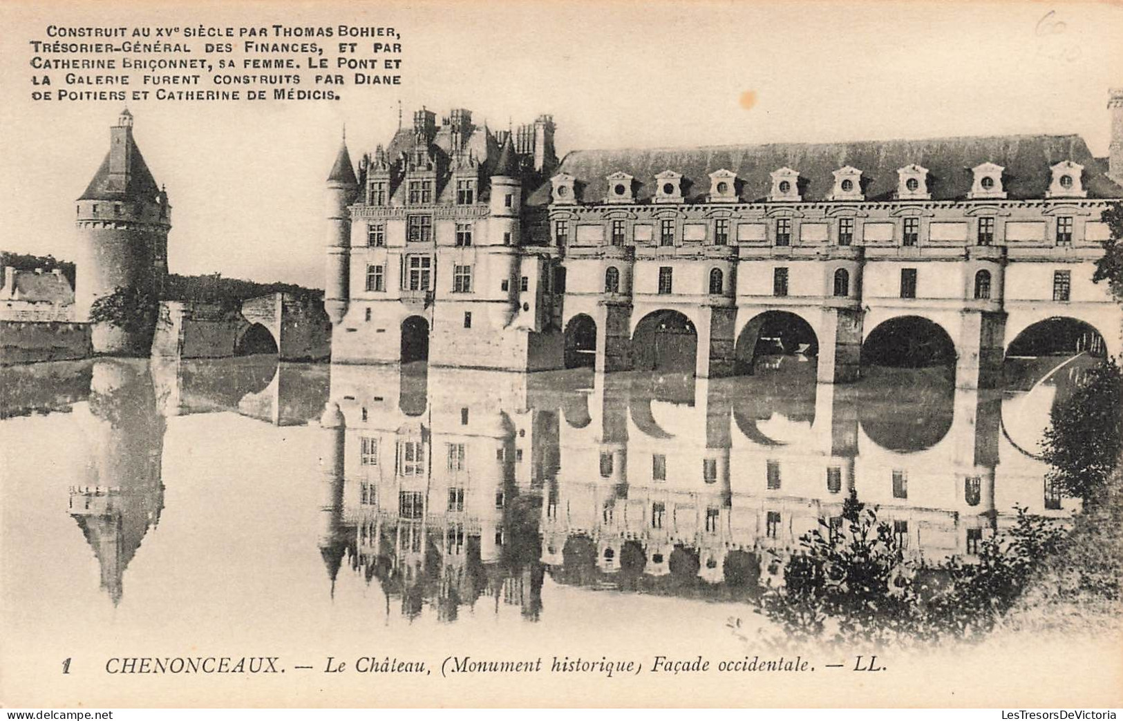 FRANCE - Chenonceaux - Le Château - Façade Occidentale - Carte Postale Ancienne - Chenonceaux