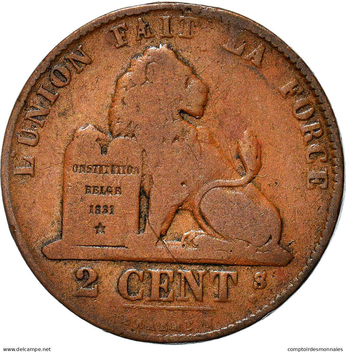 Monnaie, Belgique, Leopold I, 2 Centimes, 1863, TB, Cuivre, KM:4.2 - 2 Cents