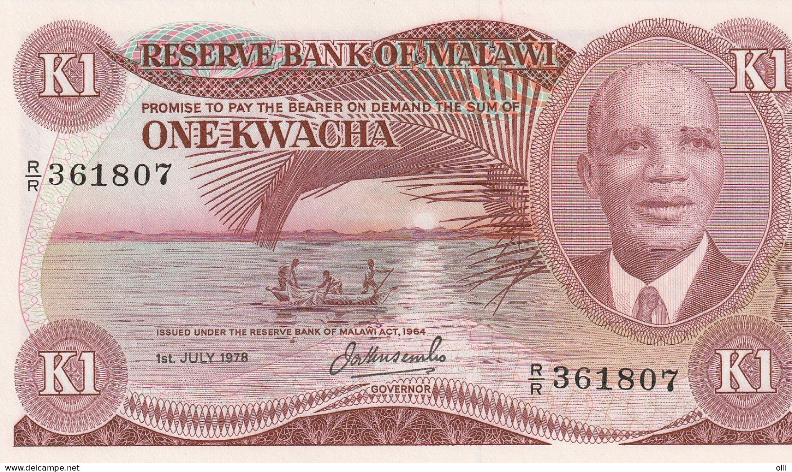 Malawi 1 Kwacha 1978 P-14b Unc - Malawi