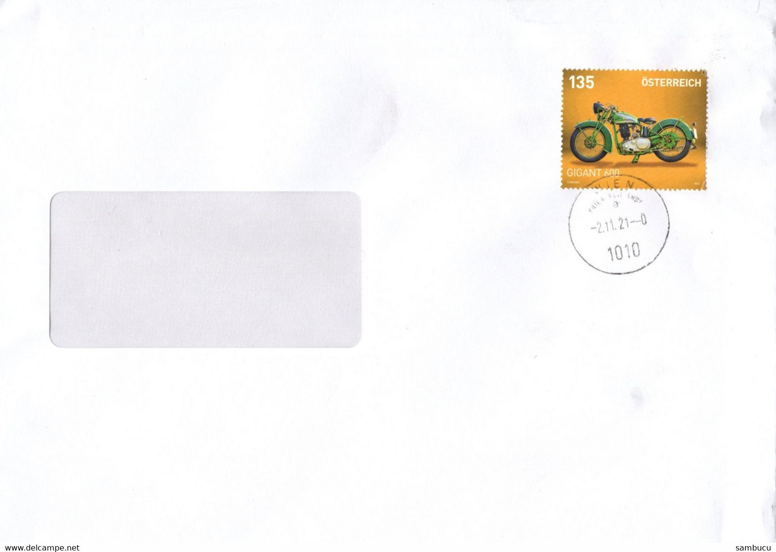 Brief Von 1010 Wien Mit 135 Cent Motorrad Gigant 600 2021 - Briefe U. Dokumente