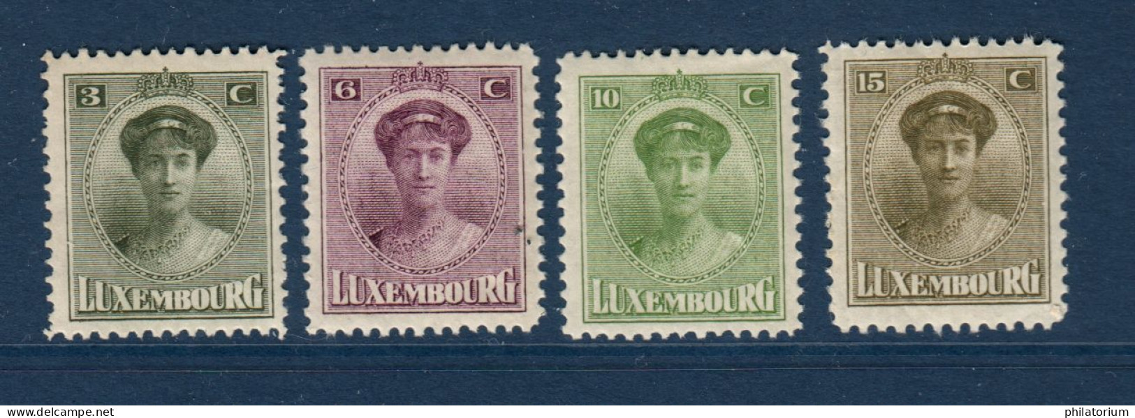 Luxembourg, Yv 120, 121, 122, 124, Mi 123, 124, 125, 126,* *, - 1914-24 Marie-Adélaïde