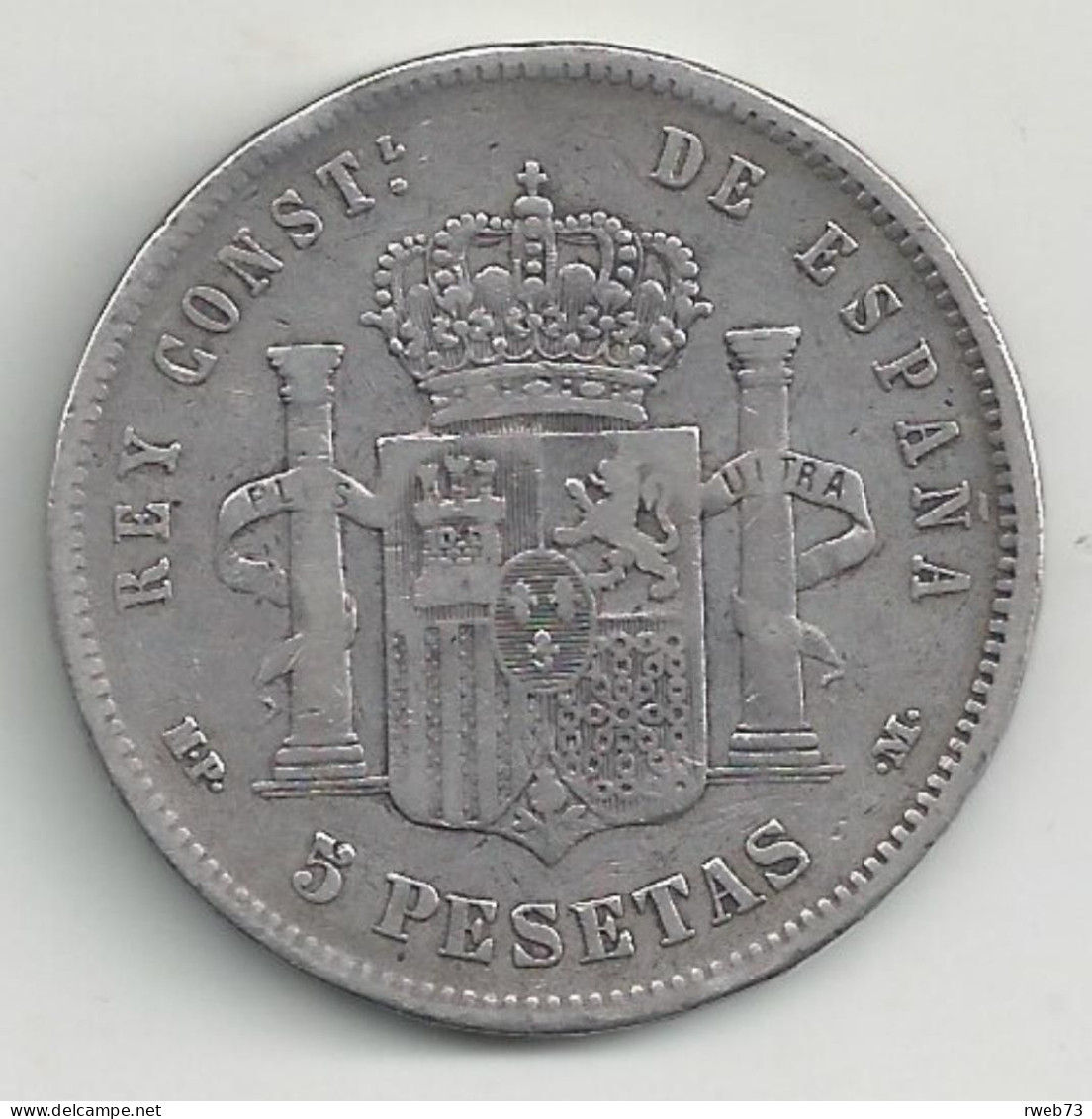 ESPAGNE - 5 Pesetas - 1888 - Argent - TB/TTB - Münzen Der Provinzen