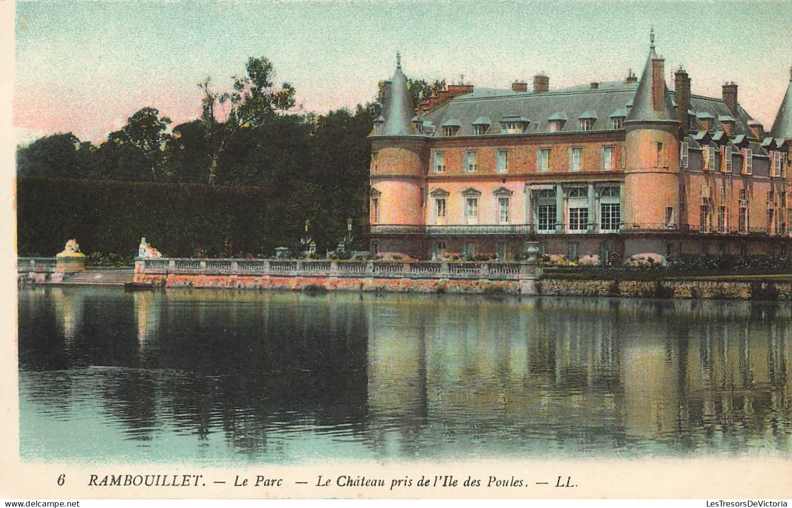 FRANCE - Rambouillet - Le Parc - Le Château Pris De L'île Des Poules - Colorisé - Carte Postale Ancienne - Rambouillet (Schloß)