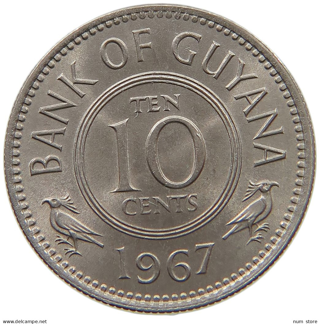 GUYANA 10 CENTS 1967 TOP #s061 0533 - Guyana