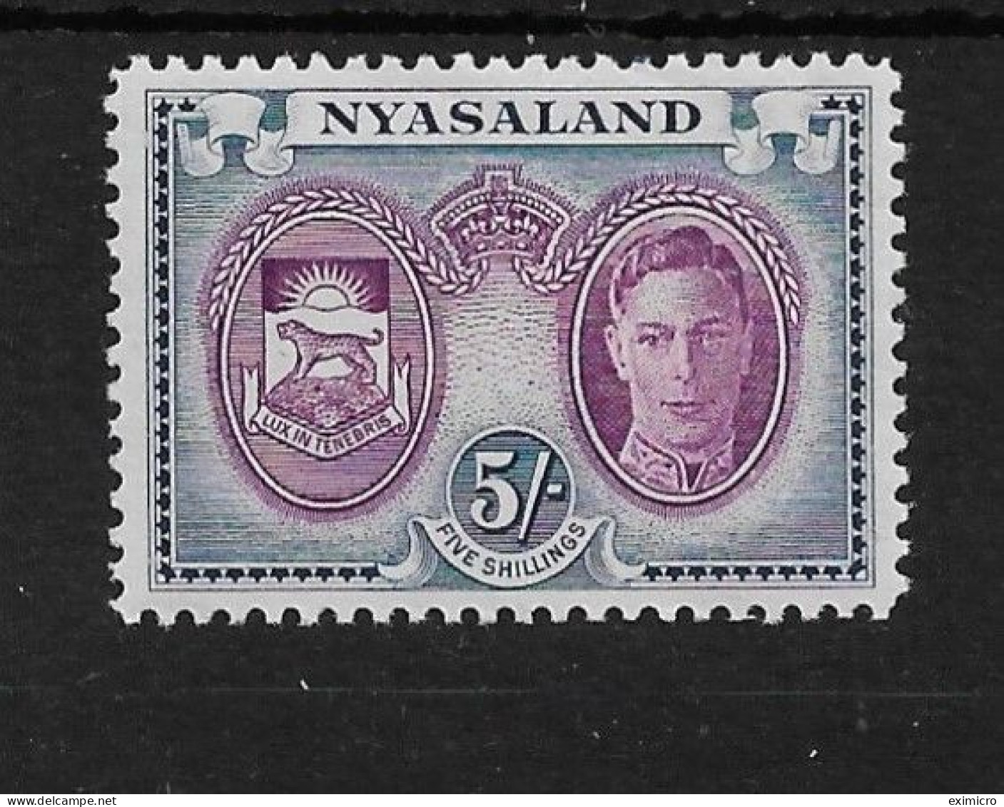 NYASALAND 1945 5s SG 155 MOUNTED MINT Cat £8 - Nyassaland (1907-1953)