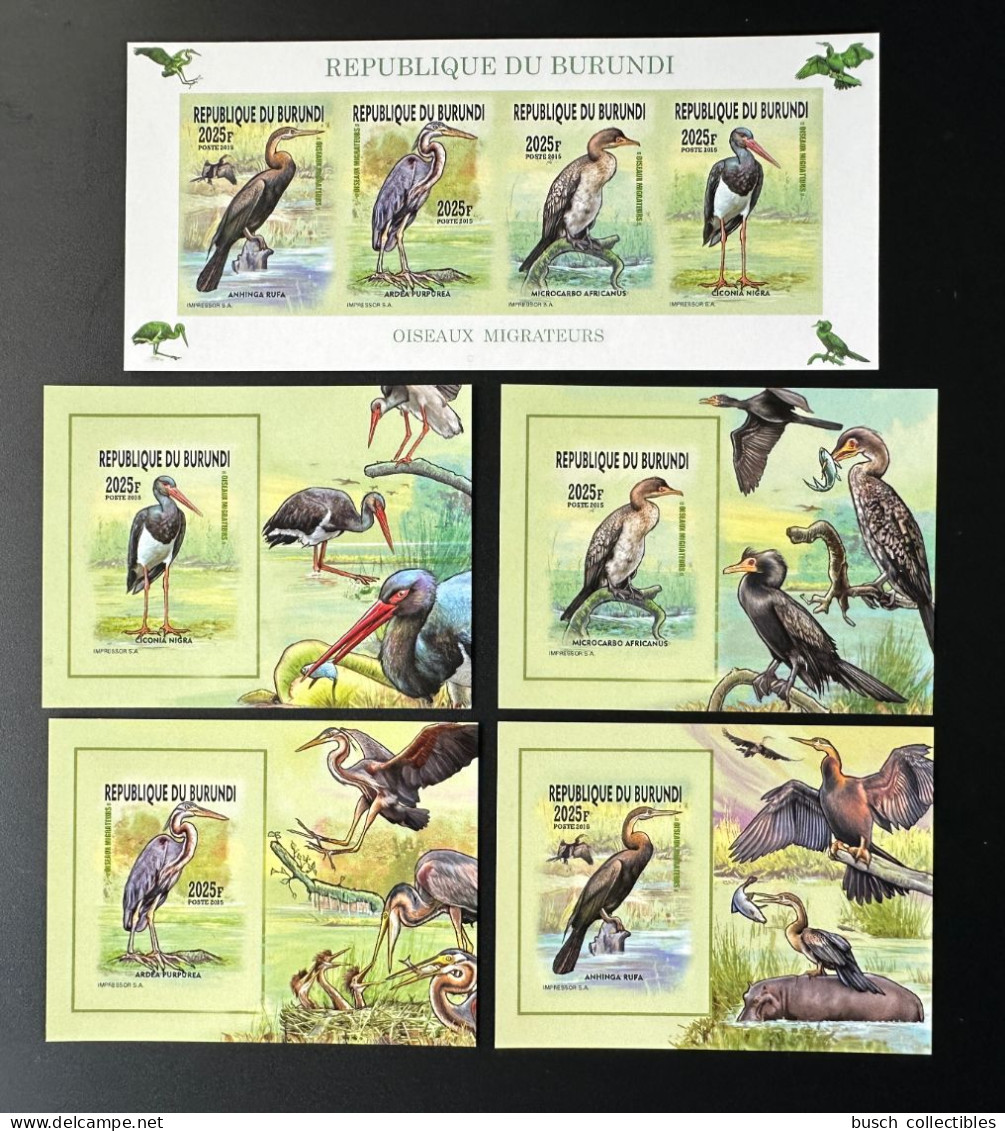 Burundi 2015 / 2016 Mi. I-L 3577 + Bl. ND IMPERF Oiseaux Migrateurs Birds Vogel Echassiers Stelzvögel - Unused Stamps