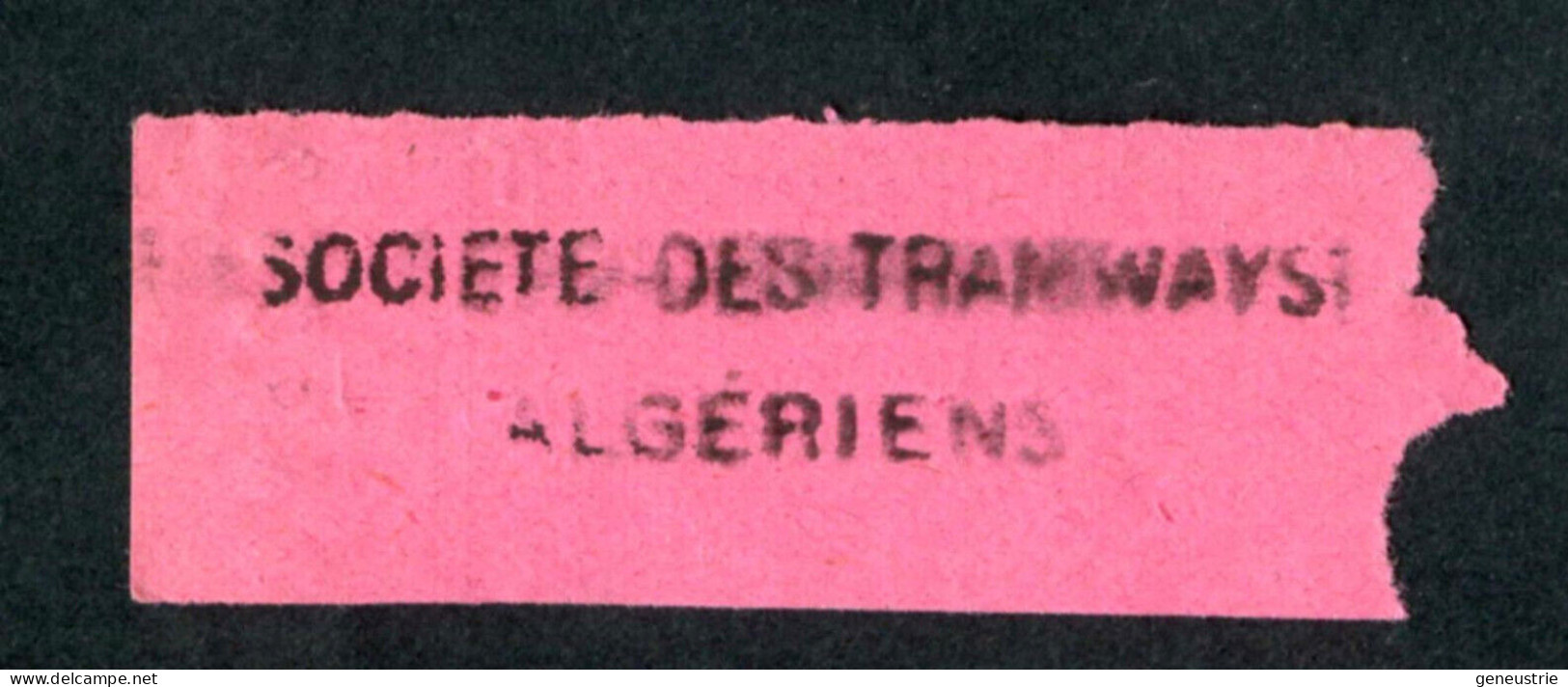 Ticket De Tramway D'Alger Début XXe "Sté Des Tramways Algériens" Billet Algérie - Mundo