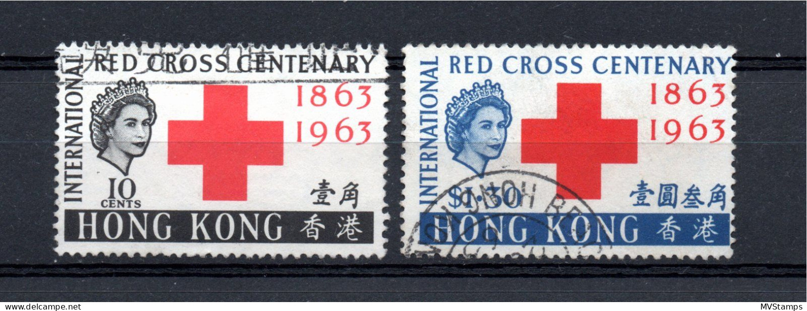 Hong Kong 1963 Set Red Cross Stamp (Michel 212/13) Nice Used - Usados