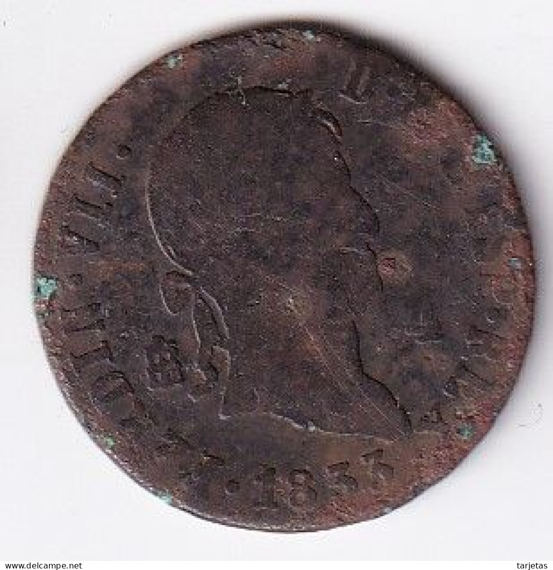 MONEDA DE ESPAÑA DE 4 MARAVEDIS DE FERNANDO VII DEL AÑO 1833 (COIN) - Provincial Currencies