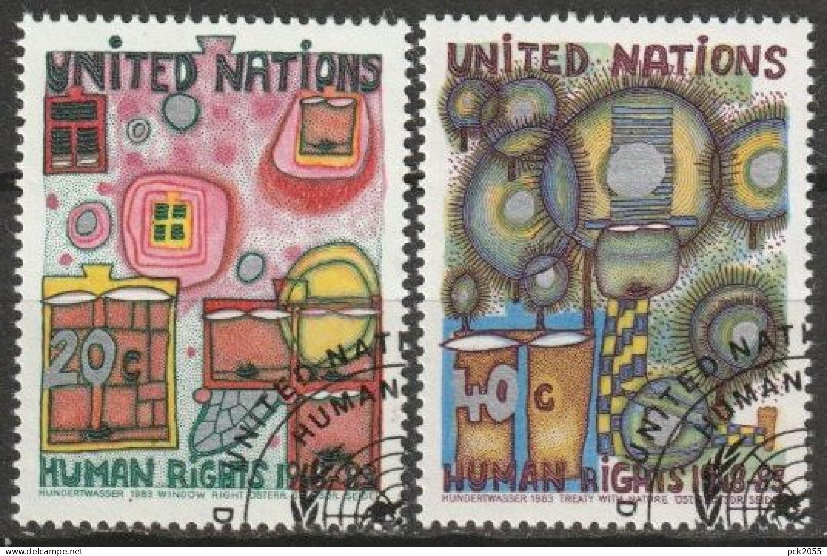 UNO New York 1983 MiNr.438 - 439 O Gestempelt Allgemeine Erklärung Der Menschenrechte ( 5290 )Versand 1,00€-1,20€ - Gebraucht