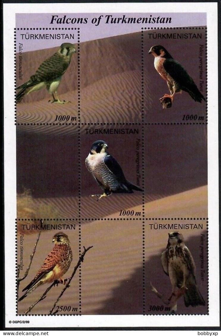 Turkmenistan 2000. Birds. Fauna. Falcons Of Turkmenistan. Souvenir Sheet. MNH - Turkménistan