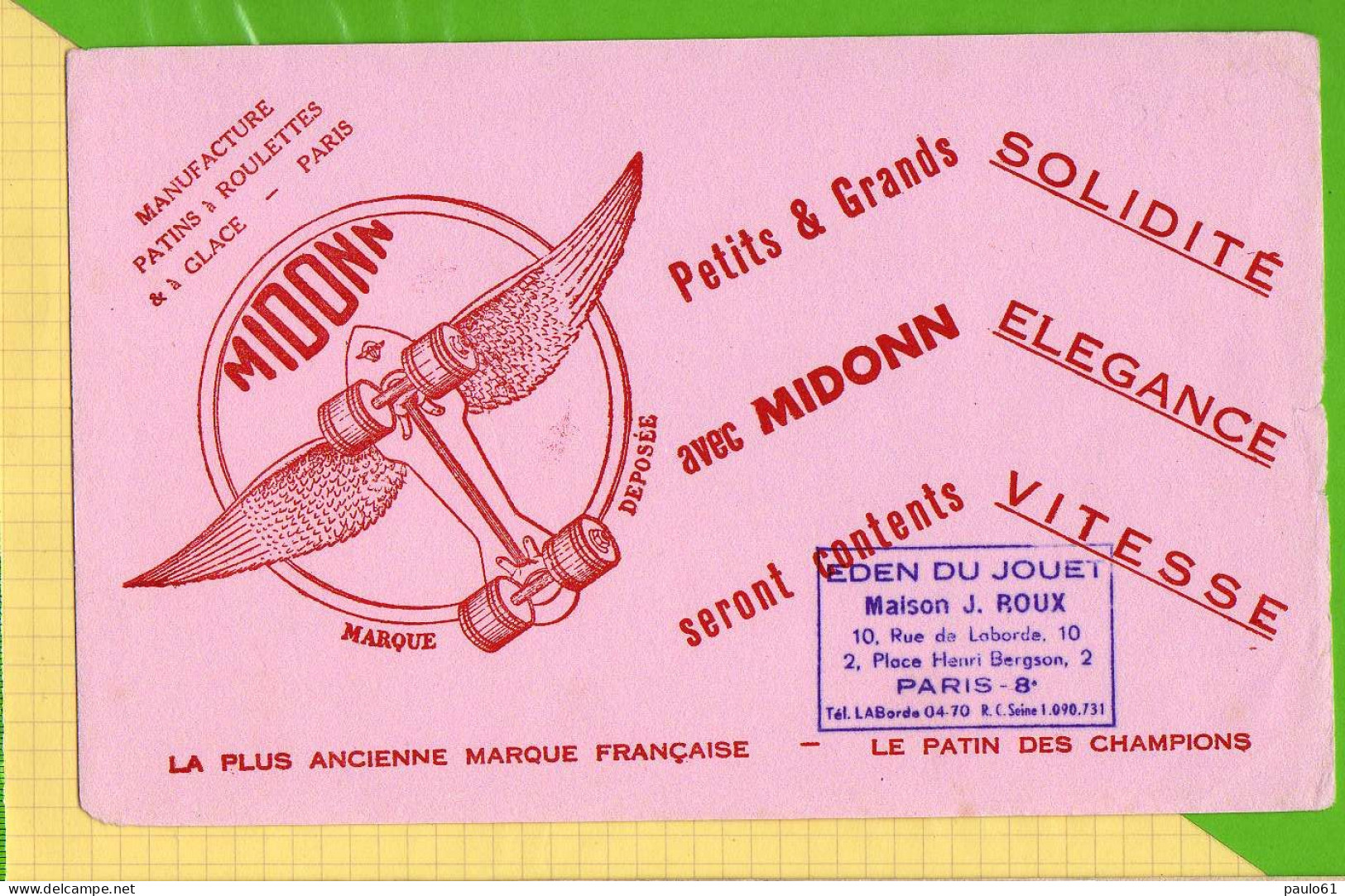 BUVARD &amp; Blotting Paper :  Patins A Roulettes MIDONN - Enfants