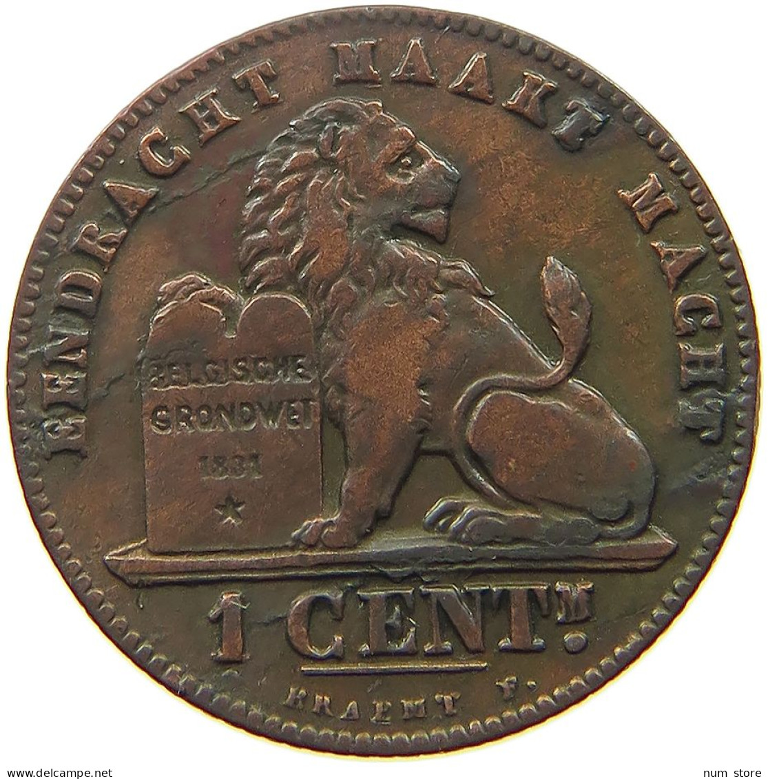 BELGIUM 1 CENTIME 1902 #s052 0403 - 1 Centime