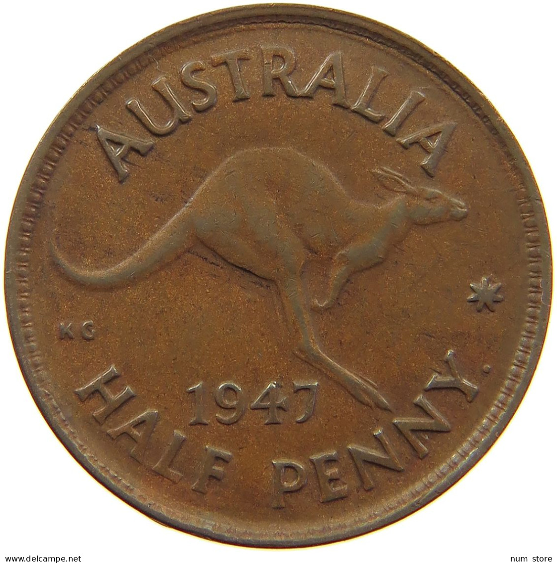 AUSTRALIA HALFPENNY 1947 #a066 0287 - ½ Penny