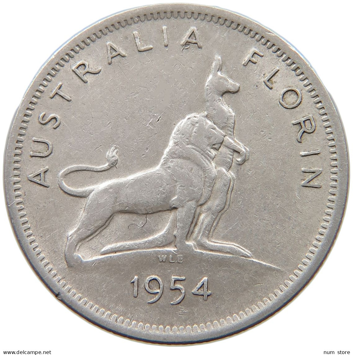 AUSTRALIA FLORIN 1954 #s059 0187 - Florin