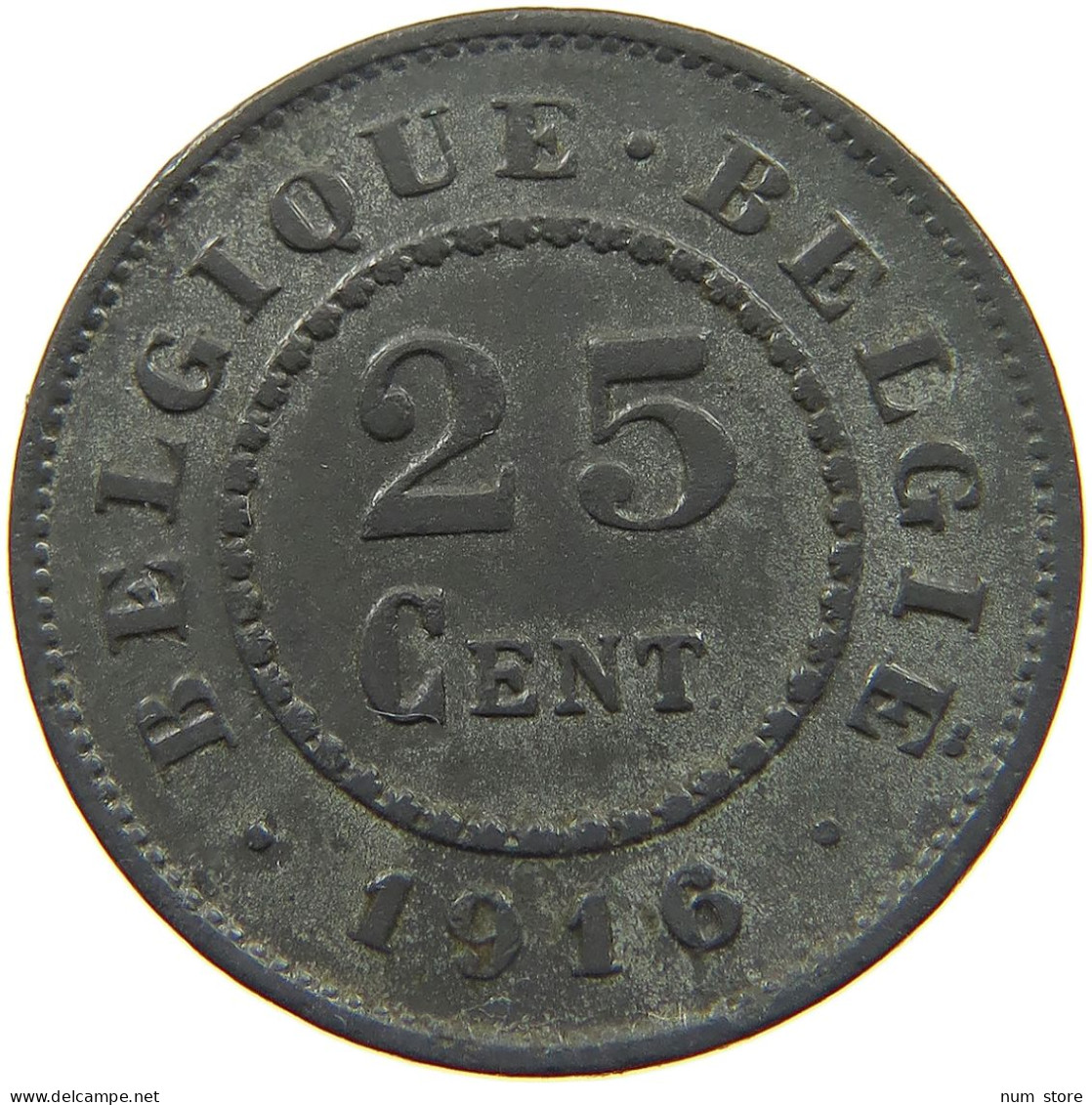 BELGIUM 25 CENTIMES 1916 #a006 0039 - 25 Cents