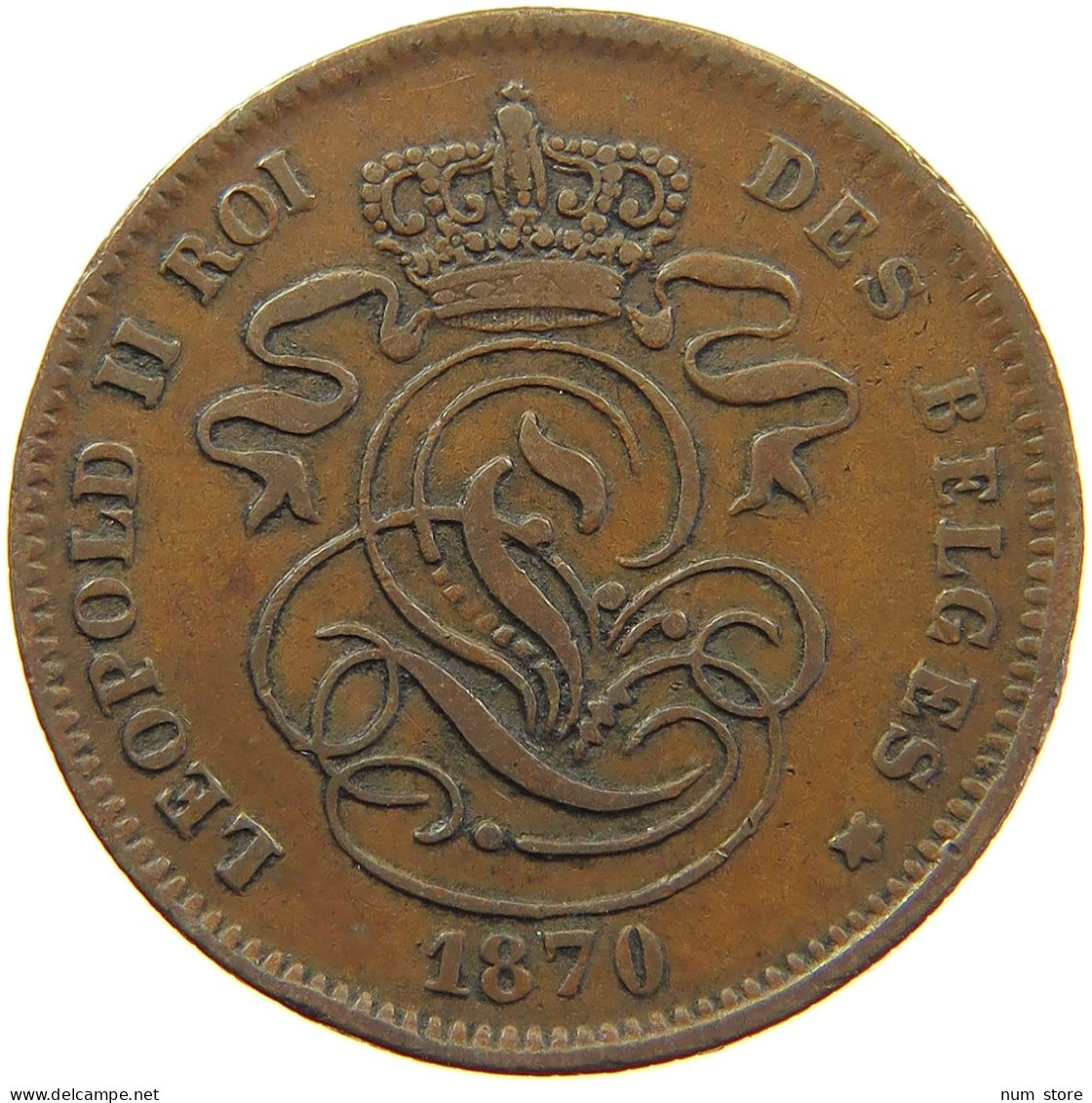 BELGIUM 2 CENTIMES 1870 #c062 0183 - 2 Cents