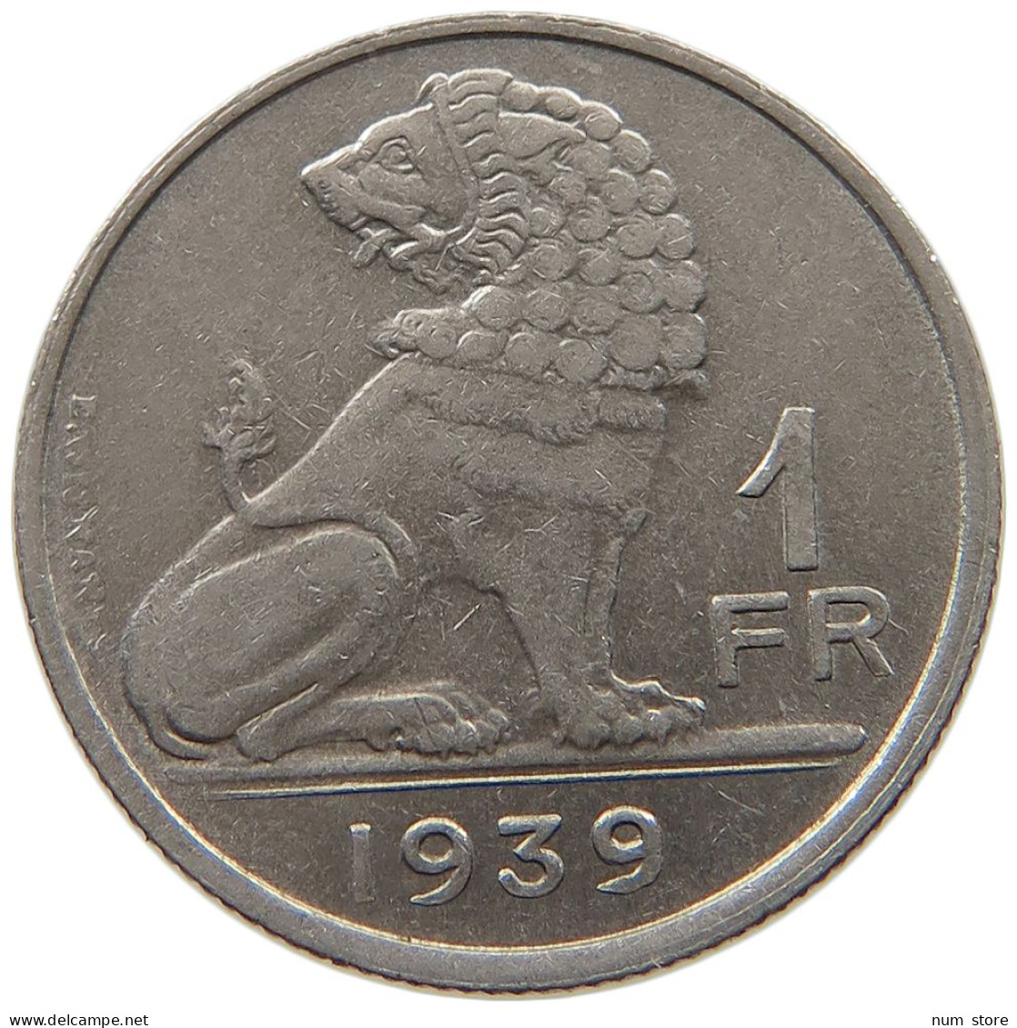 BELGIUM 1 FRANC 1939 #a034 0715 - 1 Frank