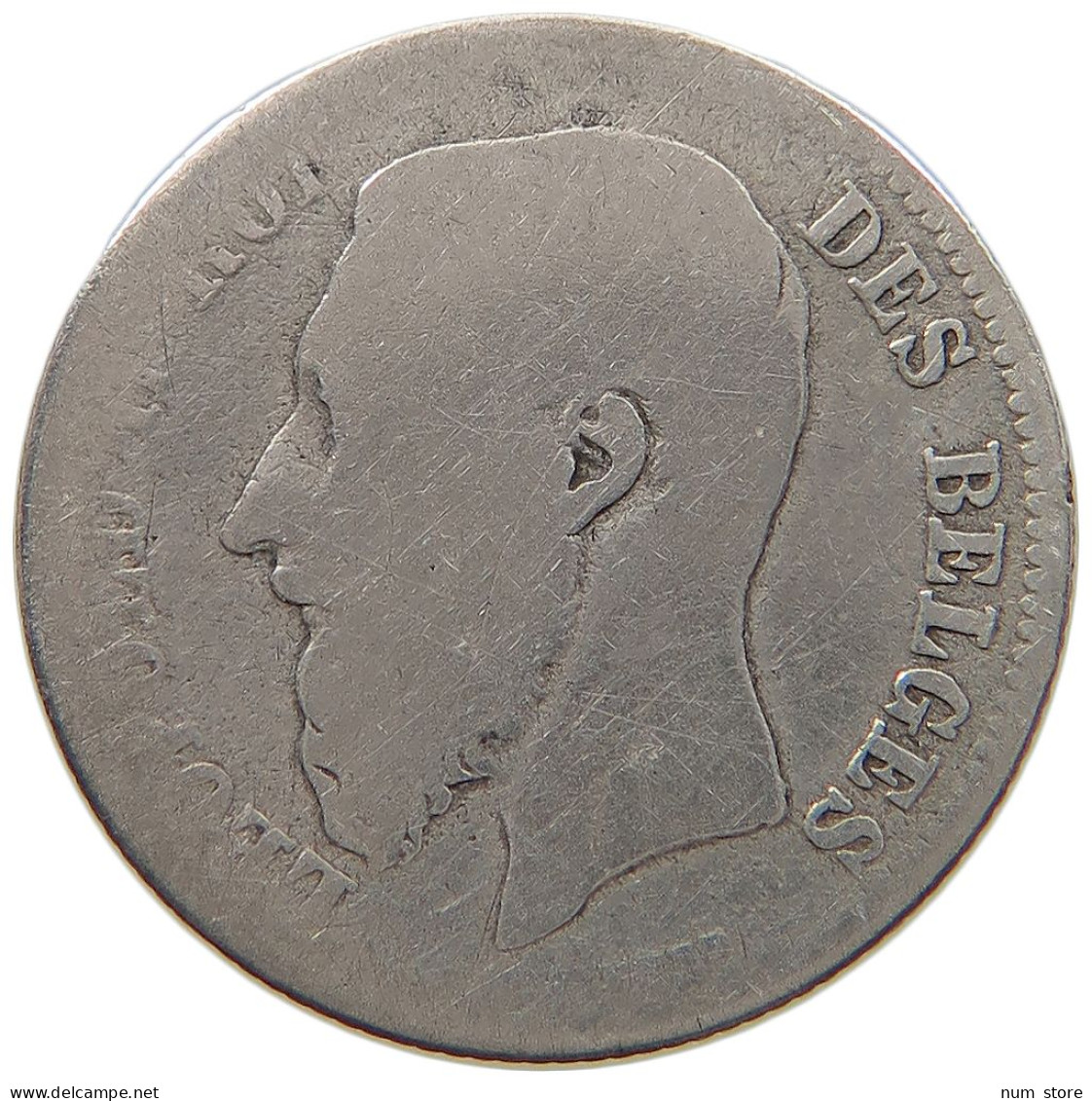 BELGIUM 50 CENTIMES 1866 #a044 0253 - 50 Cent