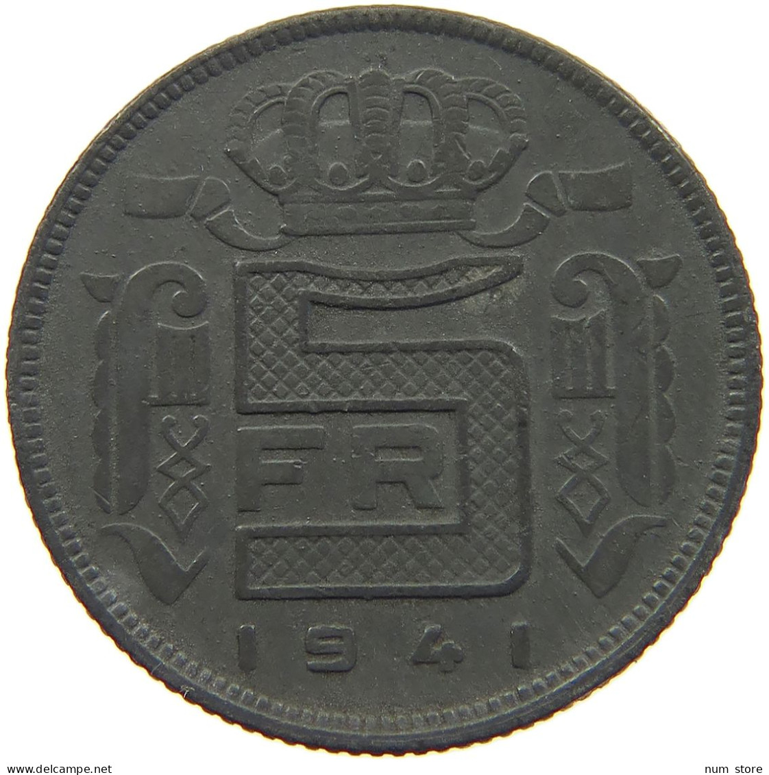 BELGIUM 5 FRANCS 1941 #c017 0019 - 5 Francs