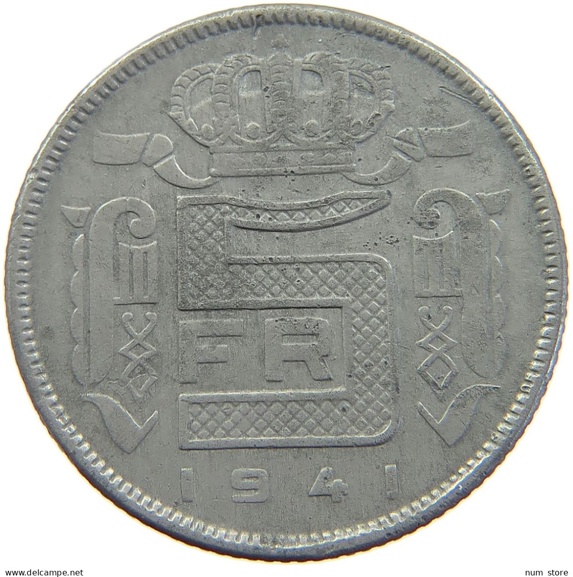 BELGIUM 5 FRANCS 1941 #a074 0431 - 5 Francs