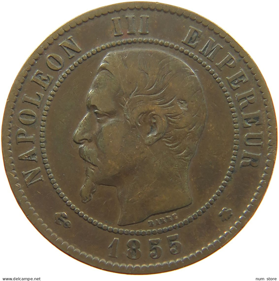 FRANCE 10 CENTIMES 1855 BB #s055 0011 - 10 Centimes