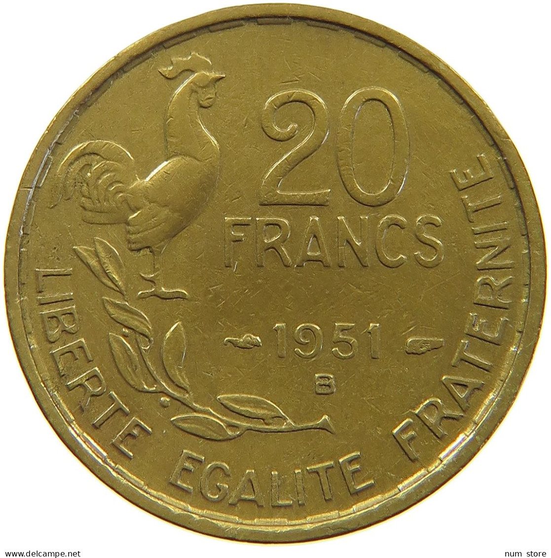 FRANCE 20 FRANCS 1951 B #a060 0079 - 20 Francs