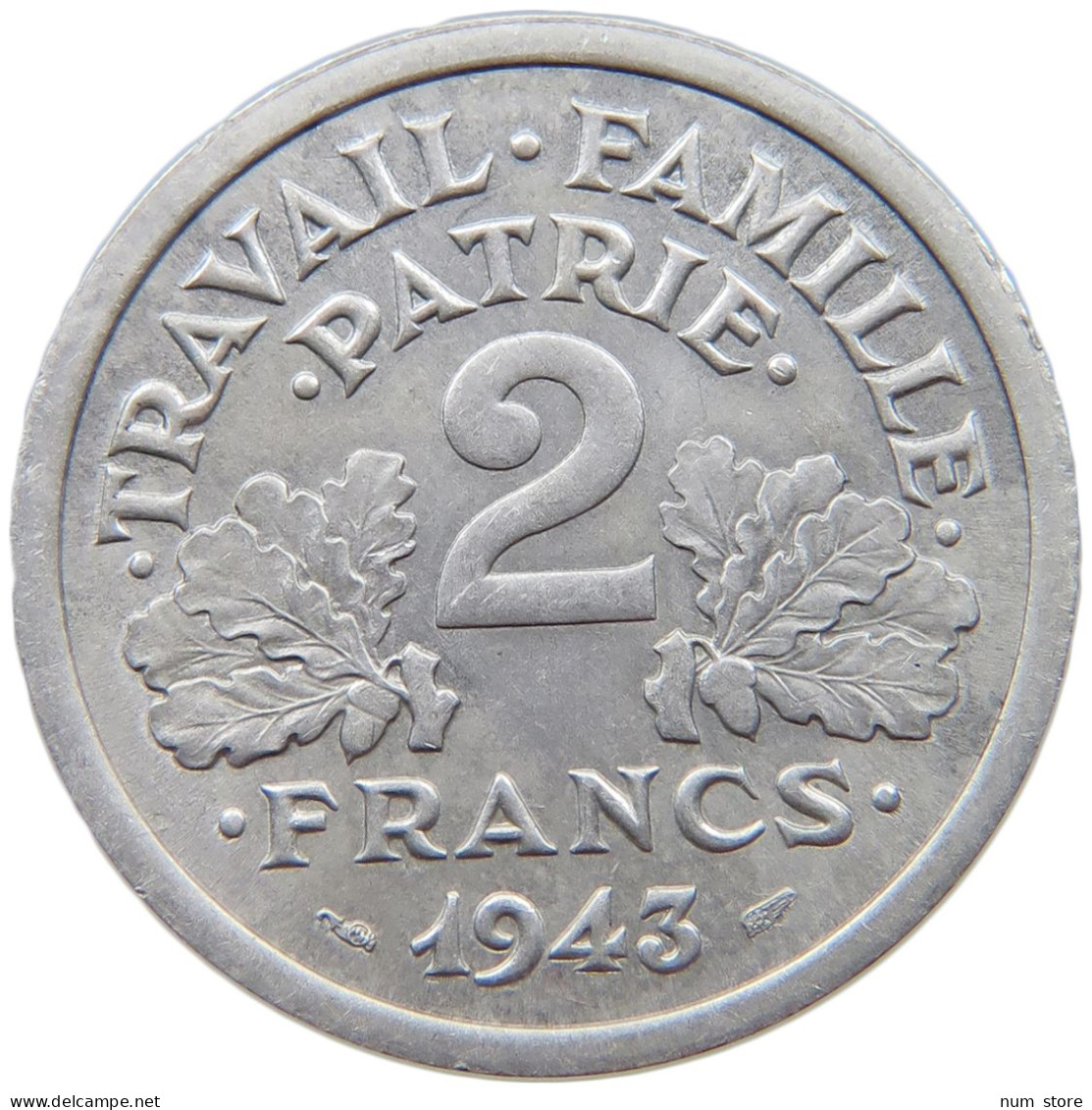 FRANCE 2 FRANCS 1943 #s060 0297 - 2 Francs