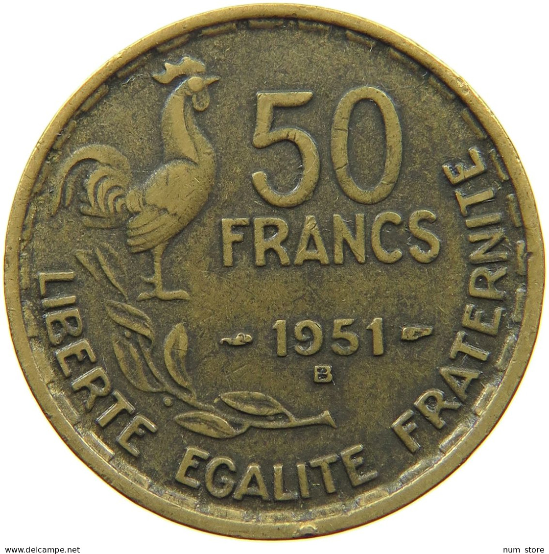 FRANCE 50 FRANCS 1951 B #s066 0243 - 50 Francs