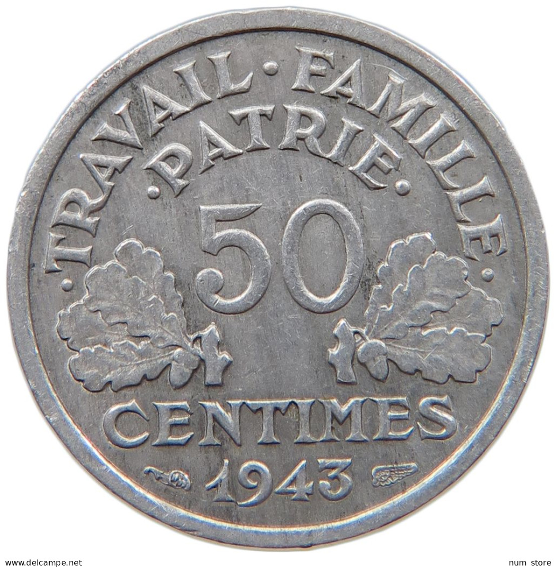 FRANCE 50 CENTIMES 1943 #s023 0185 - 50 Centimes