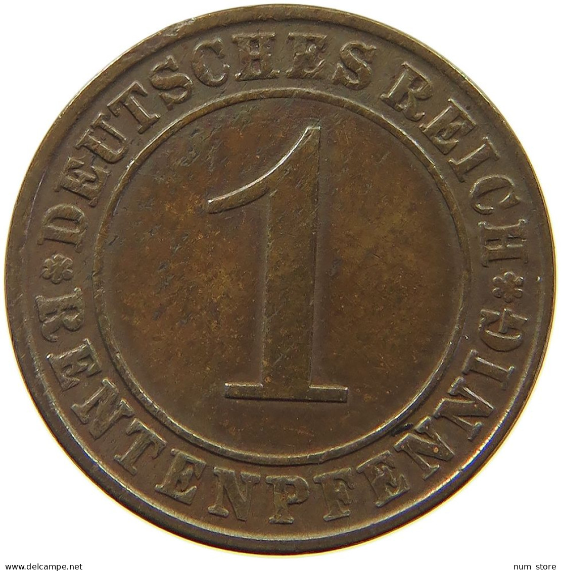 GERMANY WEIMAR 1 PFENNIG 1923 A #a076 0195 - 1 Rentenpfennig & 1 Reichspfennig