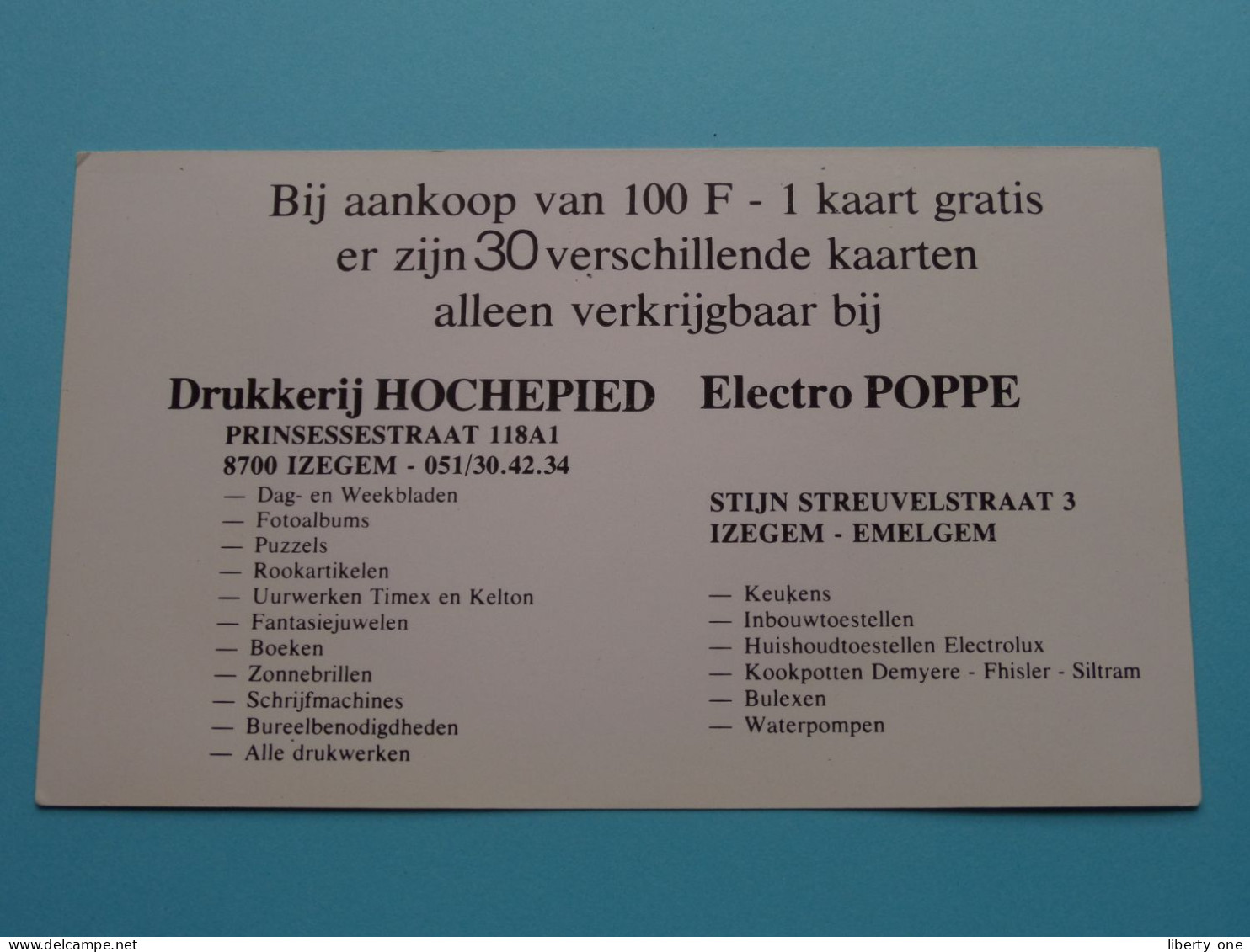 OUD POSTGEBOUW > Izegem ( Druk. Hochepied / Electro Poppe - Izegem/Emelgem ) Anno 19?? ( Zie SCANS ) ! - Izegem